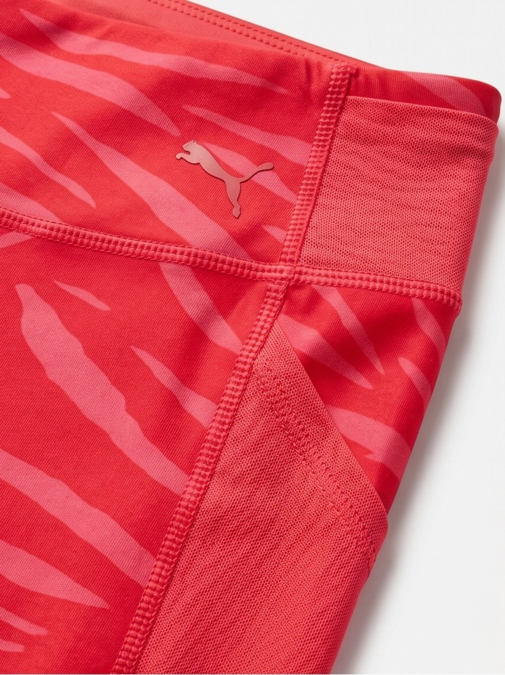 PUMA 2X Neon Pink Zebra Print Capri Leggings Side Pocket Reflective Activewear - Picture 4 of 11